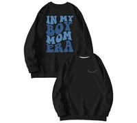 Generisch Sudadera para mujer con estampado «In My Boy Mom Era» - Jersey informal para niños-mamás | Camiseta retro para madres, Style_z02 Negro, S
