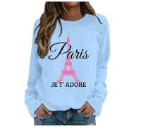 Generisch Sudadera para mujer con motivación God is Greater Than The Highs and Lows con estampado de frases de manga larga, cómoda y suave, azul claro, L