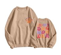 Generisch Sudadera para mujer con texto en inglés "In My Dog Mom", cuello redondo, sudadera con diseño de mamá de perro, café, S