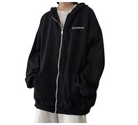 Generisch Sudadera para mujer, holgada, clásica, estampada, cuello redondo, manga larga, con capucha, para invierno, deporte, informal, ropa de verano, adolescentes, Negro , XXL