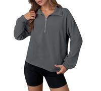 Generisch Sudadera para mujer, informal, holgada, informal, sin capucha, blusa de manga larga, cuello alto, corte informal