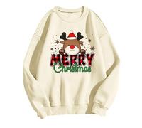 Generisch Sudadera para mujer Its Fall Yall con estampado de leopardo, informal, manga larga, para Halloween, beige, S