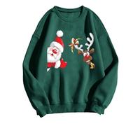 Generisch Sudadera para mujer Its Fall Yall con estampado de leopardo, informal, manga larga, para Halloween, verde, L