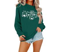 Generisch Sudadera para mujer Its Fall Yall con estampado de leopardo para Halloween, diseño informal de manga larga, como suéter de moda, verde, S