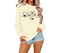 Generisch Sudadera para mujer Its Fall Yall con estampado de leopardo para Halloween, diseño informal de manga larga, como suéter de moda, beige, S