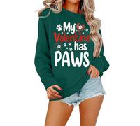 Generisch Sudadera para mujer Its Fall Yall con estampado de leopardo para Halloween en diseño informal de manga larga como suéter cómodo para los días de otoño, verde, M