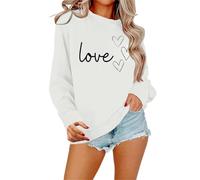 Generisch Sudadera para mujer Its Fall Yall con estampado de leopardo para Halloween en diseño informal de manga larga como suéter de moda blusa cómoda, Blanco, M