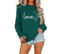 Generisch Sudadera para mujer Its Fall Yall con estampado de leopardo para Halloween en diseño informal de manga larga como suéter de moda blusa cómoda, verde, L