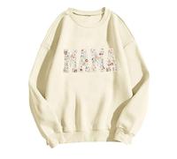 Generisch Sudadera para mujer Its Fall Yall Halloween Calabaza Estampado Leopardo Casual Manga Larga Suéter Moda, beige, XL