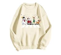 Generisch Sudadera para mujer Its Fall Yall Leopardenprint Halloween Calabaza Diseño Manga Larga Jersey Casual Top, beige, XL