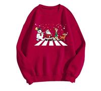 Generisch Sudadera para mujer Its Fall Yall Leopardenprint Halloween Calabaza Diseño Manga Larga Jersey Casual Top, rojo, XL