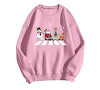 Generisch Sudadera para mujer Its Fall Yall Leopardenprint Halloween Calabaza Diseño Manga Larga Jersey Casual Top, Rosa., S