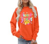 Generisch Sudadera para mujer sin capucha de algodón - Sudadera de gran tamaño para mujer, estampado moderno, juvenil, campus, ropa de calle, suéter informal, suelto, jersey de punto básico de