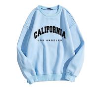 Generisch Sudadera para mujer sin capucha oversized sudadera suéter cálido largo suéter manga larga oversize cuello redondo jersey largo primavera básico suéter delgado mujer jersey ligero manga larga