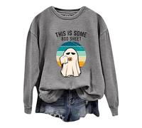 Generisch Sudadera para mujer, sudadera de color sólido, sudaderas informales, sudaderas informales, trajes de Halloween, para mujer, suéter informal de moda, Sudadera con capucha B2-gris, L