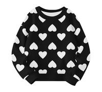 Generisch Sudadera para niñas Cute Heart Printed Crewneck Kids Sweaters Children Casual Fashion Trajes Niñas Suéter S, Blanco, 2-3 años