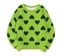 Generisch Sudadera para niñas Cute Heart Printed Crewneck Kids Sweaters Children Casual Fashion Trajes Niñas Suéter S, verde, 6-7 años