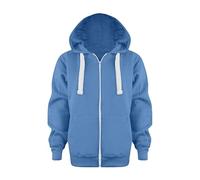 Generisch Sudadera Para Niños Sudadera Color Sólido Cremallera Chaquetas Sudadera Larga Capucha Mangas Arriba Niñas Niños Niños Abrigo Chaqueta Niño Coche 98, azul, 11-12 años