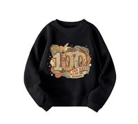 Generisch Sudadera Superviviente 1 Día Escolar Cuello Redondo Manga Larga Estampado Niños Niñas Sudadera con Capucha Aula Celebración Suéter, Negro , 11-12 años