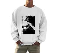 Generisch Sudadera unisex con curiosos gatos negros - Jersey con divertido diseño de gato y texto japonés | Parte superior original para los amantes de los gatos, XXL