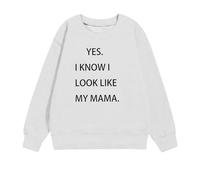 Generisch Sudaderas bonitas gráficas para niñas, informales, de manga larga, con cuello redondo, con estampado de letras, 1 a 11 años, cuello de lana, suéter para niñas, Blanco, 2-3 años