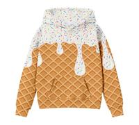 Generisch Sudaderas con capucha para adolescentes, sudaderas con capucha de moda, camisetas de manga larga de gran tamaño, ropa degradada para niñas, Blanco, 2-3 años