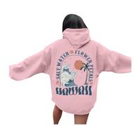 Generisch Sudaderas con capucha para mujer con letras gráficas de gran tamaño Suéter Tops Casual Manga Larga Sudadera con Capucha con Cordón Bolsillos Mi cuenta, Rosa., S