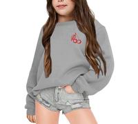 Generisch Sudaderas con capucha y sudaderas de invierno cálido cuello redondo para uso diario adecuado para la calle general con ajuste cómodo, gris, 13-14 años