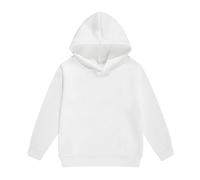 Generisch Sudaderas con capucha y sudaderas para niña, sudaderas de manga larga, color liso, ropa de ocio, acogedora sudadera con forro polar para niños pequeños hasta adolescentes, Blanco, 10-11 años