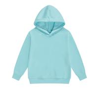 Generisch Sudaderas con capucha y sudaderas para niña, sudaderas de manga larga, color liso, ropa de ocio, acogedora sudadera con forro polar para niños pequeños hasta adolescentes, azul claro, 6-7