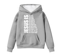 Generisch Sudaderas con capucha y sudaderas para niñas de invierno cálido suéter de forro polar con bolsillos para actividades al aire libre en 4 años, gris, 12-13 años