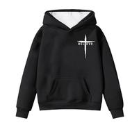 Generisch Sudaderas con capucha y sudaderas para niñas de invierno cálido suéter de forro polar con bolsillos para actividades al aire libre 4 años, Negro , 12-13 años