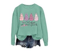 Generisch Sudaderas de calabaza de Halloween Oversized Cute Ghost Patrón Manga Larga Manga Larga Halloween Sudadera con Capucha Mujeres Divertido Mente Gráfico Sudadera Estampado Sudadera Niña Cuello
