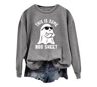 Generisch Sudaderas de calabaza de Halloween Oversized Cute Ghost Patrón Manga Larga Manga Larga Halloween Sudadera con Capucha Mujeres Divertido Mente Gráfico Sudadera Estampado Sudadera Niña Cuello