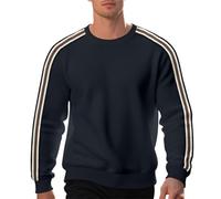 Generisch Sudaderas para hombre de cuello redondo a rayas, suéter de invierno monocromático fino jersey de trabajo cómodo suave camiseta deportiva básica casual camisetas de manga larga otoño e
