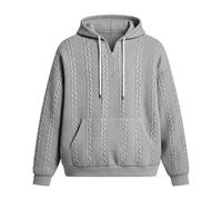 Generisch Sudaderas para hombre Sudadera de gran tamaño para hombre con cordón para mayor comodidad holgada en talla grande con sudadera estrecha para hombre negra sudadera urbana ropa de calle, gris