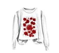 Generisch Sudaderas para mujer con gráfico de palabras para mujer sudadera con humor sarcástico Halloween suéter estampado suave sudadera mujer sudadera con capucha negro mujer sin, azul, L