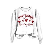 Generisch Sudaderas para mujer con gráfico de palabras para mujer sudadera con humor sarcástico Halloween suéter estampado suave sudadera mujer sudadera con capucha negro mujer sin, Color morado