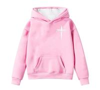 Generisch Sudaderas y sudaderas con capucha para niñas, suéter de forro polar cálido con capucha y bolsillos para actividades al aire libre, edad 4 a 14 años, ropa para niñas, Rosa., 12-13 años