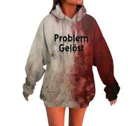 Generisch Suéter de Halloween para mujer con problemas resueltos con capucha Bloodstain Halloween disfraz adulto disfraz de Halloween espeluznante suéter de gran tamaño sudaderas y sudaderas sexy