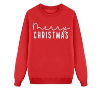 Generisch Suéter de Navidad para niños y niñas, traje de Navidad, blusas, cuello redondo, ropa de Navidad, 6 - 12 años, dos piezas, rojo, 5-6 años