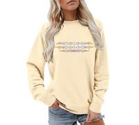 Generisch Suéter elegante para mujer, tallas grandes, sudadera larga sin capucha, suéter estampado divertido, ropa de calle, suéter de punto informal, para adolescentes, jóvenes, campus, rojo, XXL