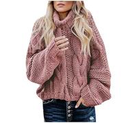 Generisch Suéter grueso de gran tamaño con cuello en cascada para mujer, holgado, para invierno, Other, S