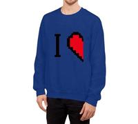Generisch Suéter informal con cuello redondo y estampado de San Valentín (niño) 2 en 1 para mujer, azul, S