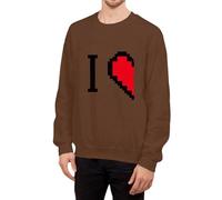 Generisch Suéter informal con cuello redondo y estampado de San Valentín (niño) 2 en 1 para mujer, café, L