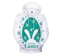 Generisch Suéter Niños/Invierno/Primavera Niños Pascua 3D Impresión Digital Niños Sudadera con Capucha Linda Sudadera para Niños Niñas Sudaderas con Capucha, verde, 5-6 años