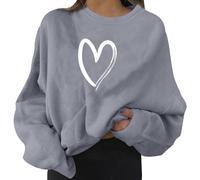 Generisch Suéter para mujer de gran tamaño sin capucha sudadera suéter cálido largo suéter manga larga delgado básico jersey largo deporte cuello redondo mujer primavera elegante camiseta de manga