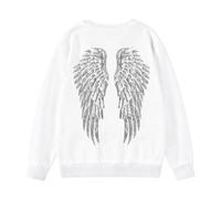 Generisch Suéter para niños, informal, invierno, cálido, estampado de amor, suéter de gran tamaño, cuello redondo, manga larga, sudaderas para niños y niñas, camiseta de manga larga, Blanco, 11-12