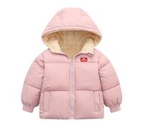 Generisch Suéter para niños pequeños y niñas, traje acolchado de nieve, ropa de invierno para bebés, chaqueta con capucha, abrigo, ropa exterior, todas las mentiras, Rosa., 6-12 meses