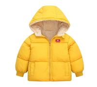 Generisch Suéter para niños pequeños y niñas, traje acolchado de nieve, ropa de invierno para bebés, chaqueta con capucha, abrigo, ropa exterior, todas las mentiras, amarillo, 2-3 años